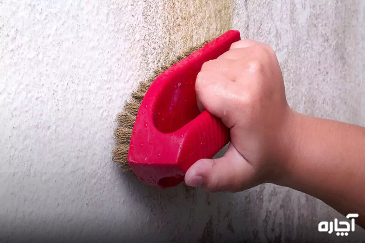 Removing efflorescence plaster wall