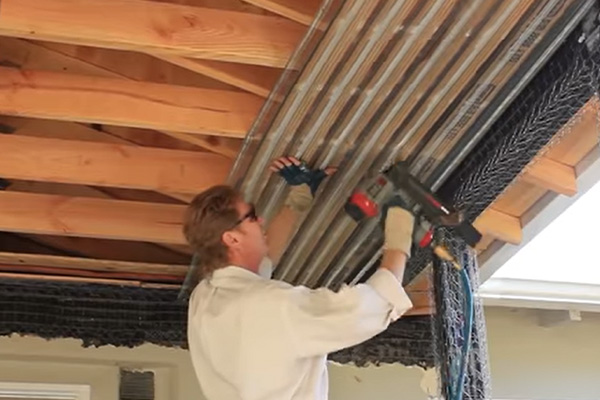 آموزش نصب رابیتس سقف چوبی