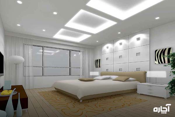 مدل هالوژن سقفی در اتاق خواب