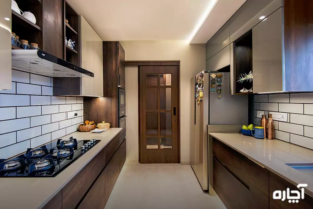 مدل کابینت آشپزخانه موزی